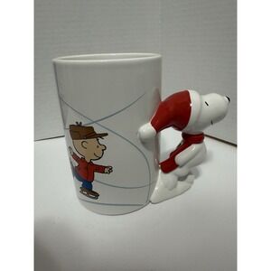 Peanuts Snoopy & CharLie Brown Christmas Ceramic Mug White 20 oz Teleflora Large